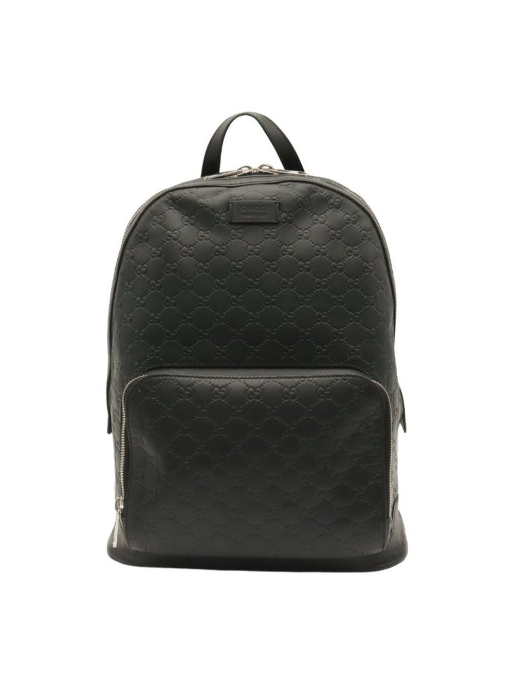Gucci Guccissima Backpack Leather Black Silver